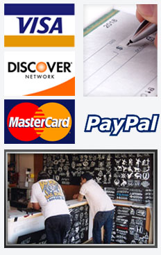 We Proudly Accept Visa, Discover, Master Card, Paypal, Checks and Cash